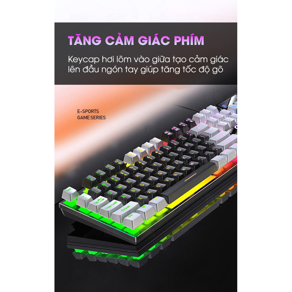 Mô tả Bàn phím máy tính có dây gaming SIDOTECH K500 giả cơ led rgb full 104 key chống nước cho laptop pc văn phòng game thủ - 4