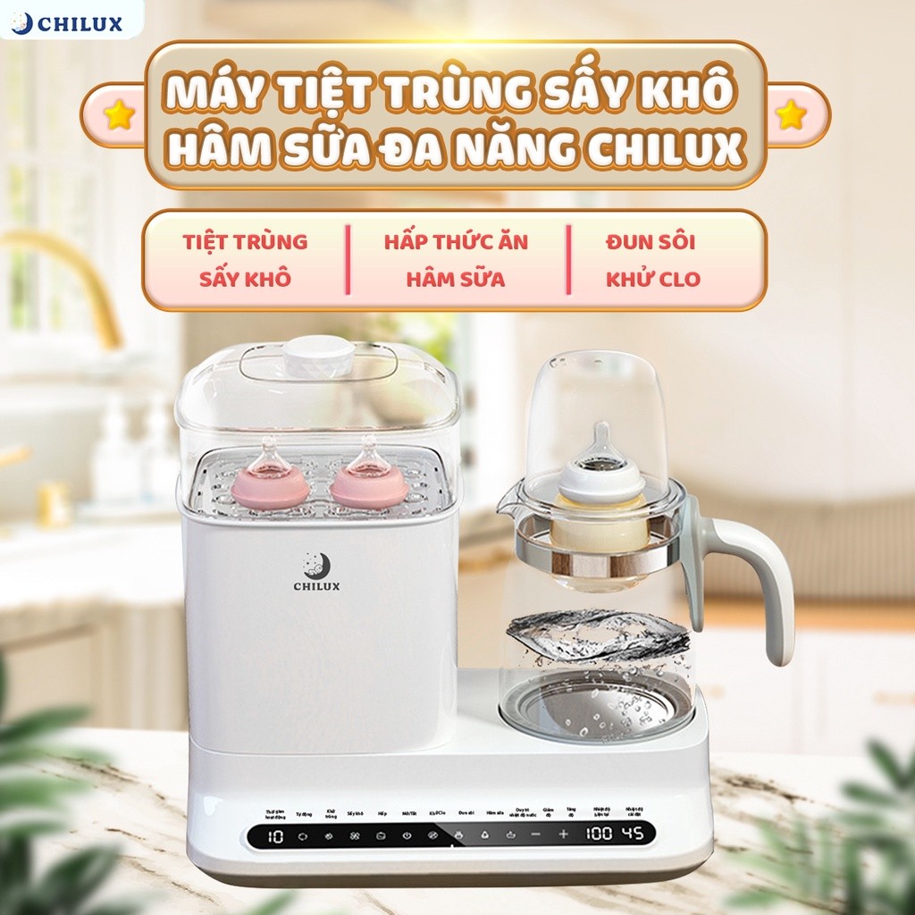 Mô tả Máy tiệt trùng sấy khô hâm sữa Chilux C1 - Bảo hành 2 năm chính hãng, miễn phí vận chuyển toàn quốc - 1