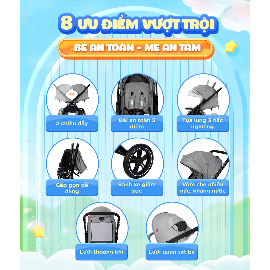 Mô tả Xe đẩy 2 chiều Chilux K3 - An toàn, Hiện đại, Tiện lợi - 8