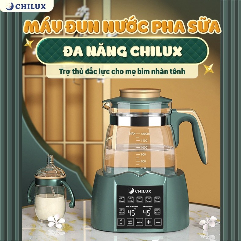Mô tả Máy đun nước pha sữa CHILUX đa năng, hâm sữa đúng nhiệt độ, giữ ấm suốt 24H, đun nước khử clo - 1
