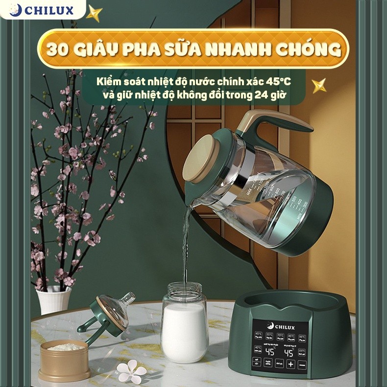 Mô tả Máy đun nước pha sữa CHILUX đa năng, hâm sữa đúng nhiệt độ, giữ ấm suốt 24H, đun nước khử clo - 4