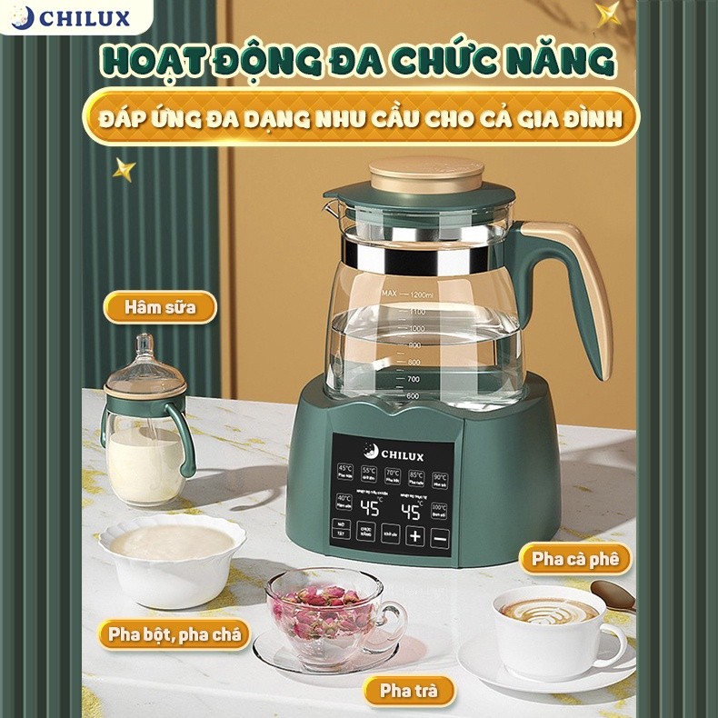 Mô tả Máy đun nước pha sữa CHILUX đa năng, hâm sữa đúng nhiệt độ, giữ ấm suốt 24H, đun nước khử clo - 6