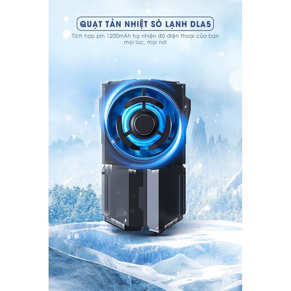 Quạt tản nhiệt sò lạnh không dây MEMO DLA5