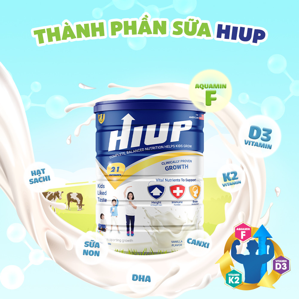 Mô tả Thực Phẩm Dinh Dưỡng Hiup Tăng Chiều Cao (Thùng 48 Hộp 110ml, 180ml) Tăng Cân Cho Trẻ Từ 2-15 Tuổi Từ Hoa Kỳ - 2