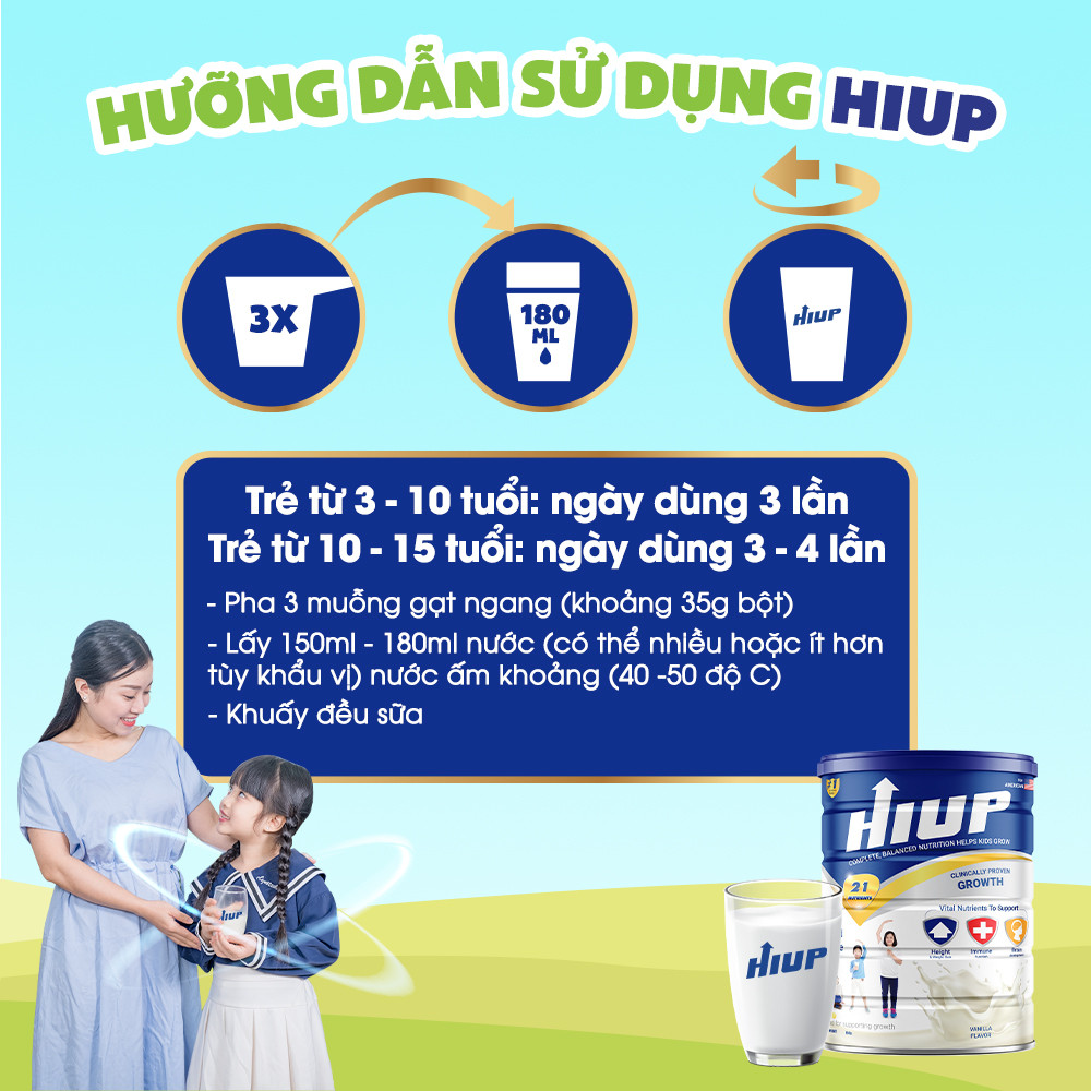 Mô tả Thực Phẩm Dinh Dưỡng Hiup Tăng Chiều Cao (Thùng 48 Hộp 110ml, 180ml) Tăng Cân Cho Trẻ Từ 2-15 Tuổi Từ Hoa Kỳ - 3