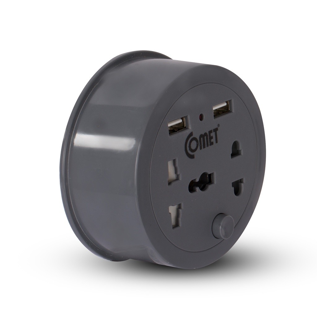 Mô tả Ổ Cắm Điện Du Lịch COMET CES9111 Dây Quay Tròn Dài 1M, 2 Ổ USB, 1 Ổ 3 Chấu, 1 Ổ 2 Chấu - 2