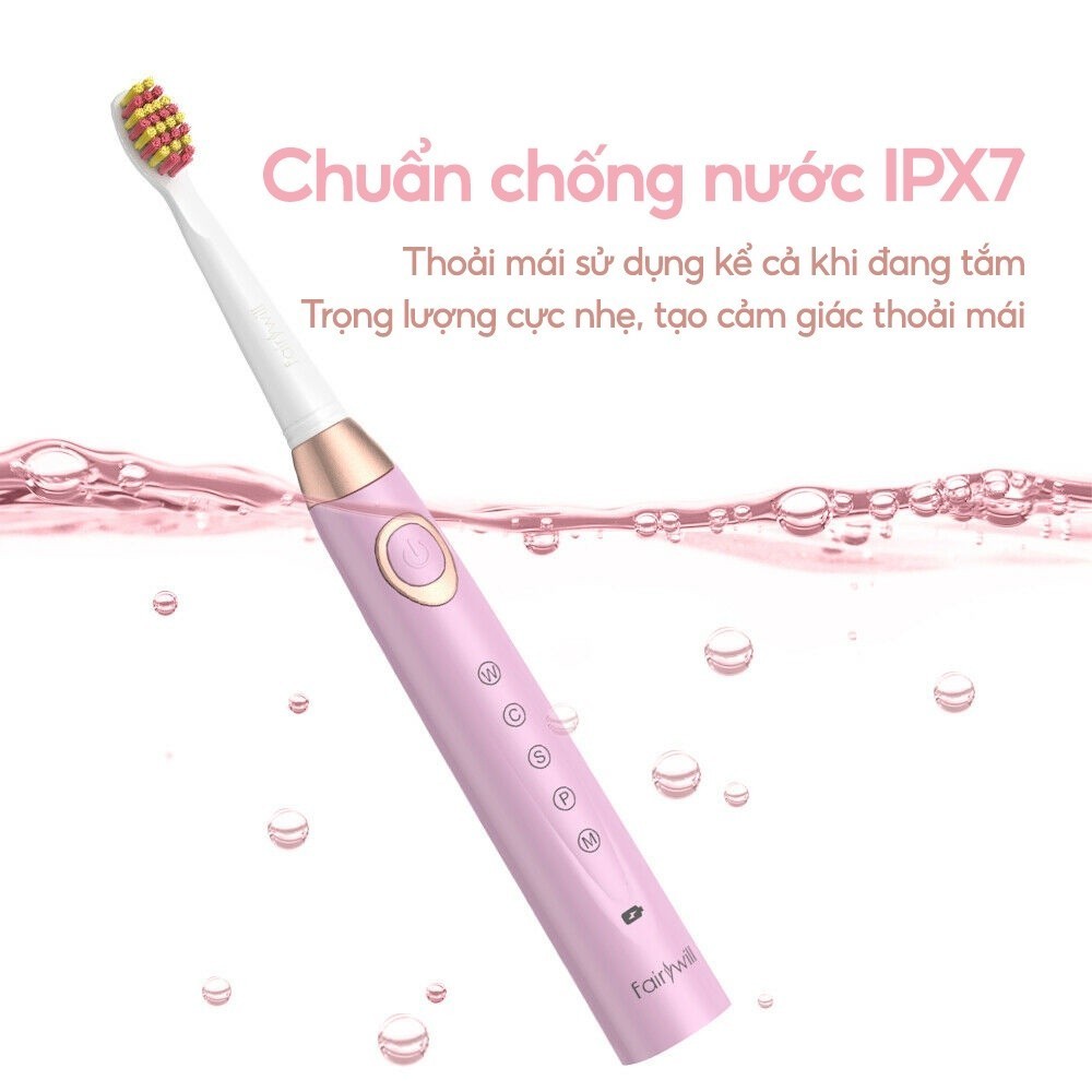 Mô tả Bàn chải điện 5 chế độ |Chế độ rung âm hơn 40000 lần mỗi phút Seago Fairywill 508 - 2