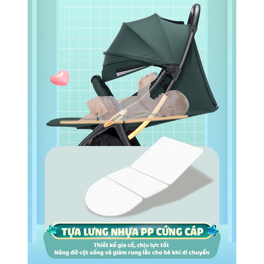 Mô tả Xe đẩy cho bé gấp gọn CHILUX D23 - giảm rung lắc tối đa, bảo hành chính hãng 3 năm - 2