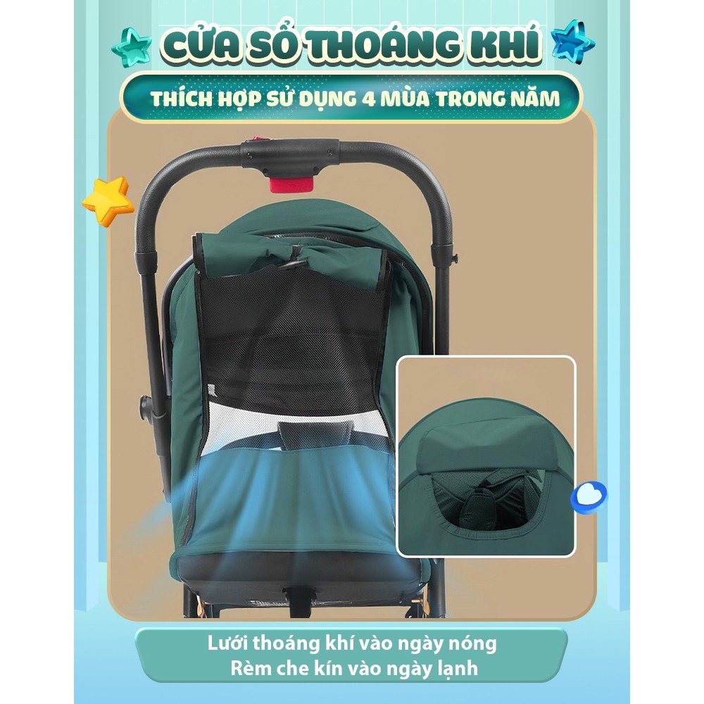 Mô tả Xe đẩy cho bé gấp gọn CHILUX D23 - giảm rung lắc tối đa, bảo hành chính hãng 3 năm - 4