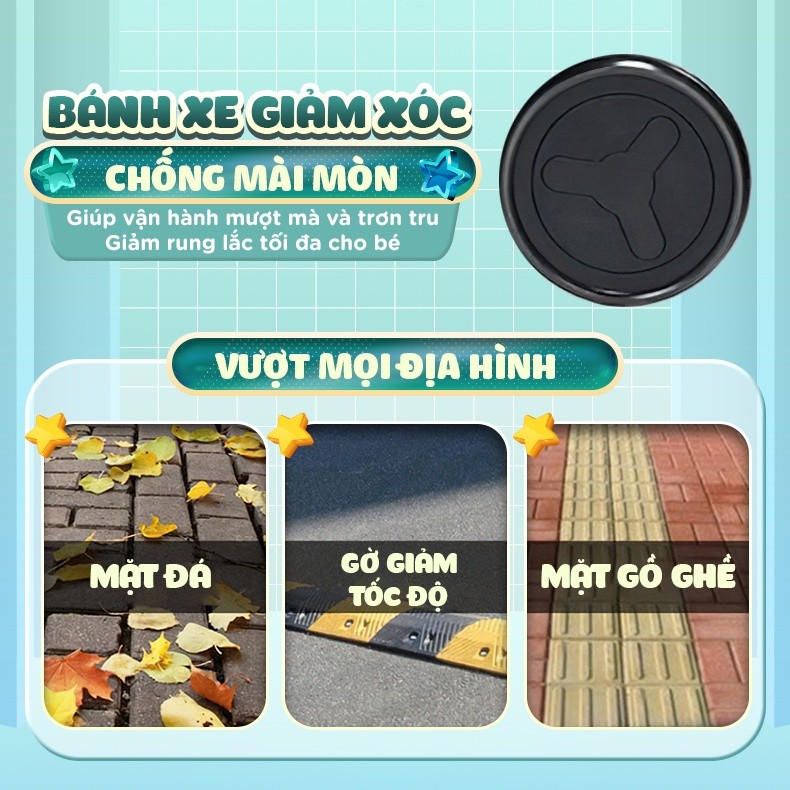 Mô tả Xe đẩy cho bé gấp gọn CHILUX D23 - giảm rung lắc tối đa, bảo hành chính hãng 3 năm - 5