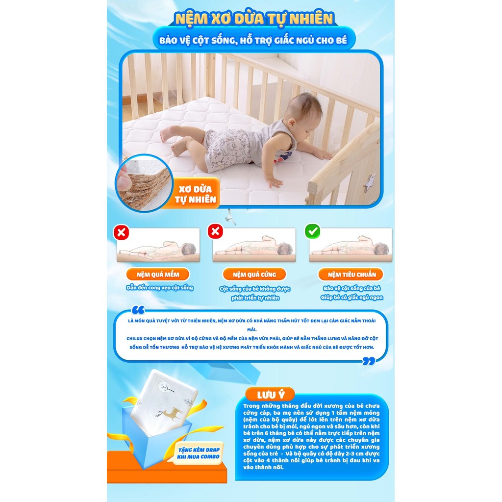 Mô tả Nôi cũi cho bé Chilux Peace Natural - Đa năng 6 chế độ tiện lợi cho mẹ và bé - Bảo hành 3năm - 4