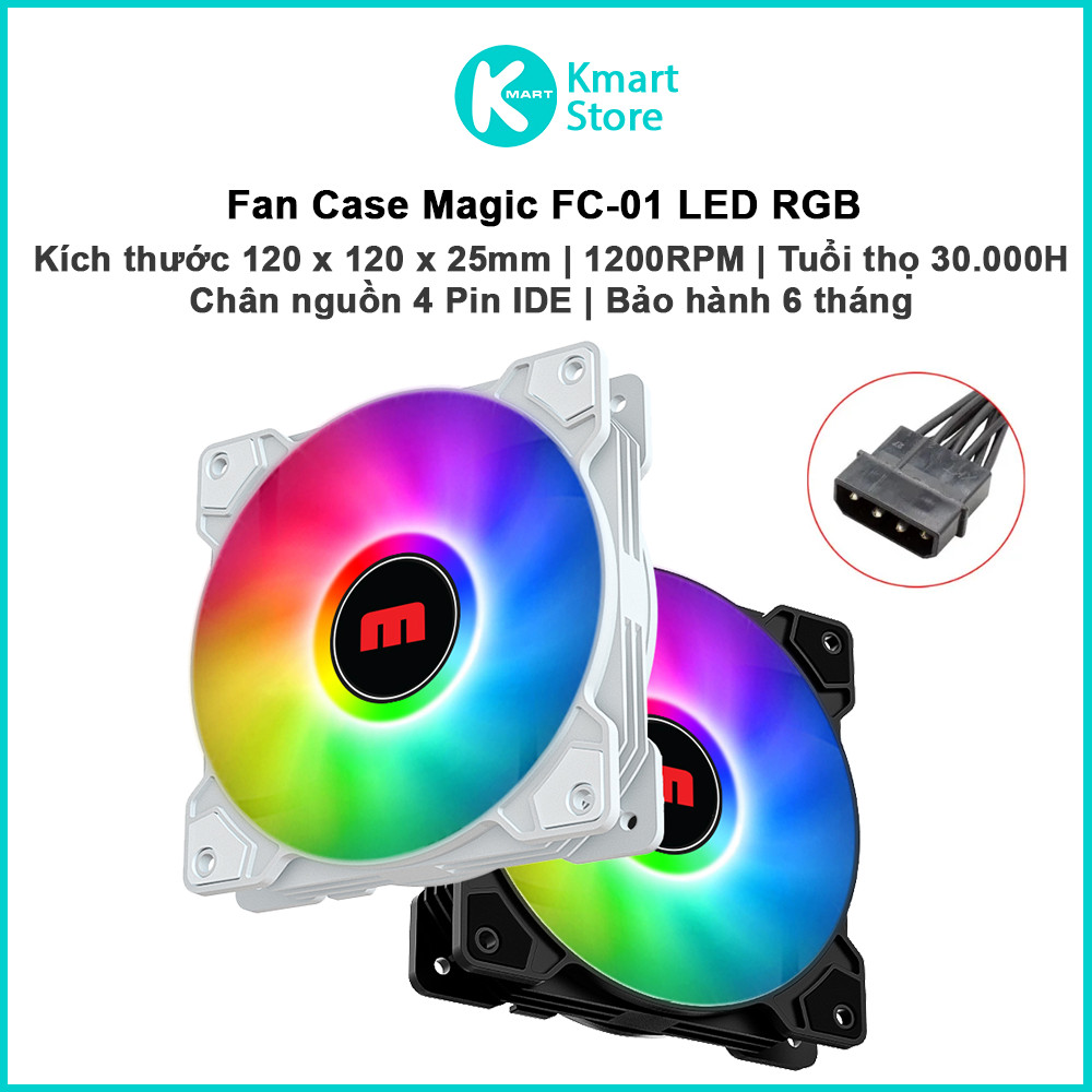 Fan Case Magic FC-01 LED RGB | Chân nguồn 4 Pin IDE | Tốc độ 1200RPM ...