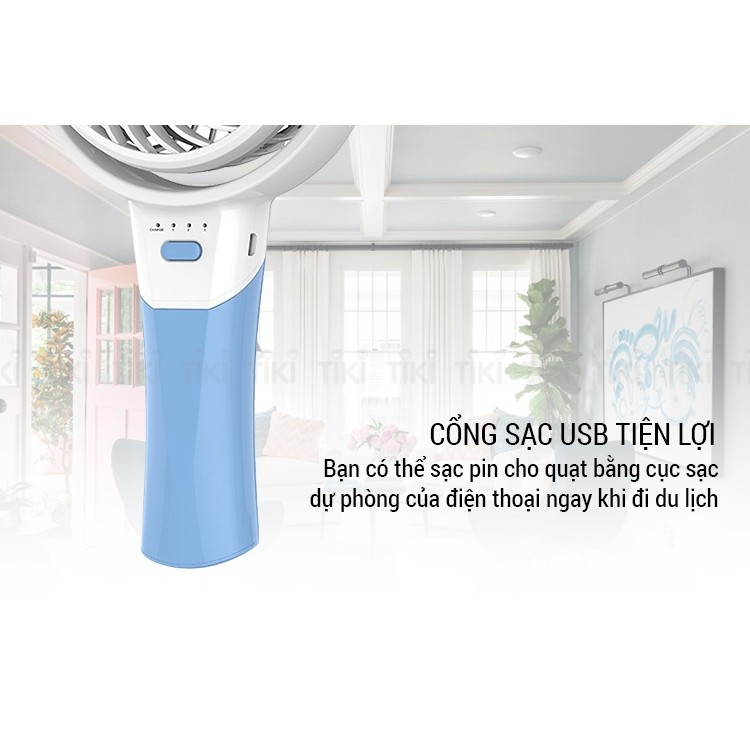 Mô tả Quạt Sạc Mini Gấp Gọn Cầm Tay Comet CRF0904 3W Nhỏ Gọn Sạc USB Tiện Lợi, Dung Lượng Pin 1.200mAh - 1