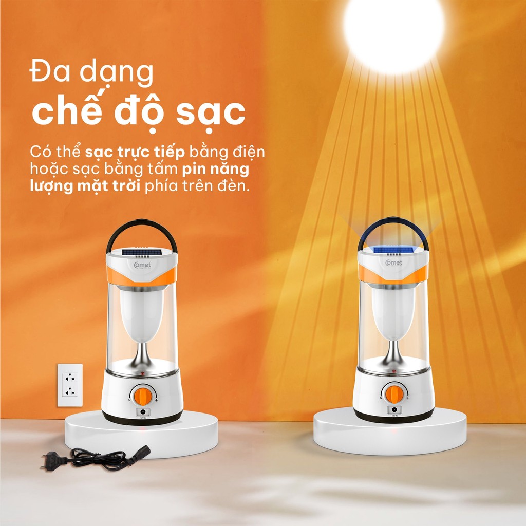 Mô tả Đèn Sạc Tích Điện LED Comet CRL3103S 10W Năng Lượng Mặt Trời Siêu Sáng - 1