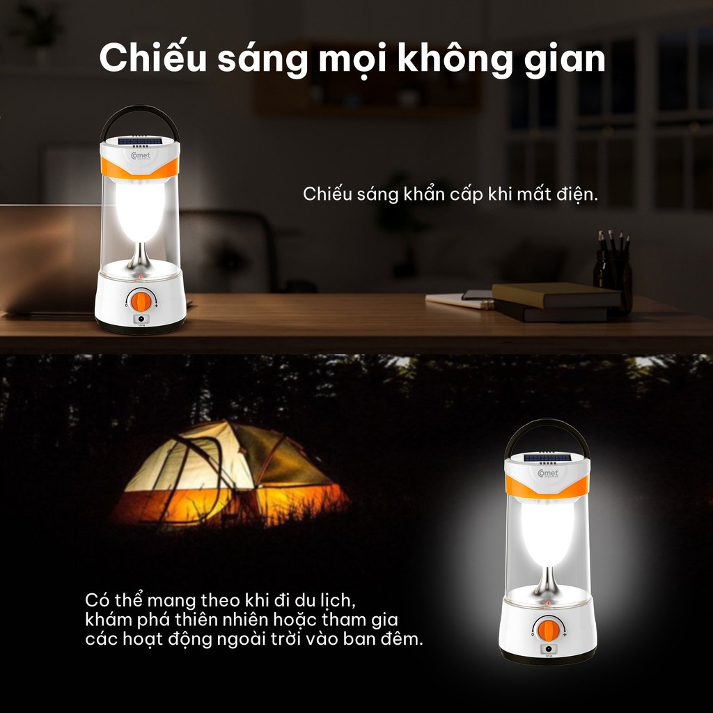 Mô tả Đèn Sạc Tích Điện LED Comet CRL3103S 10W Năng Lượng Mặt Trời Siêu Sáng - 2