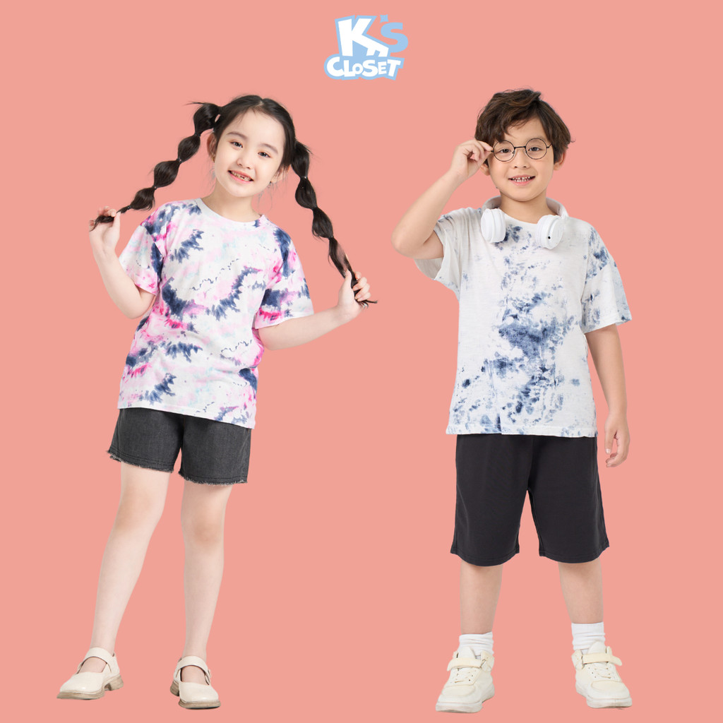 Mô tả Áo phông trẻ em K'S CLOSEST hoạ tiết màu loang tie dye chất mềm mịn, kiểu dáng năng động OL03THS/KT100FIS, E119FIS - 1