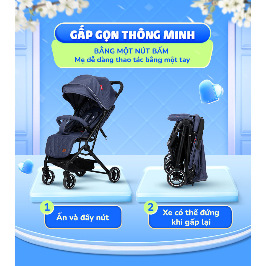 Mô tả Xe đẩy gấp gọn Chilux M02 - Thiết kế khoa học, Tính năng vượt trội - 2