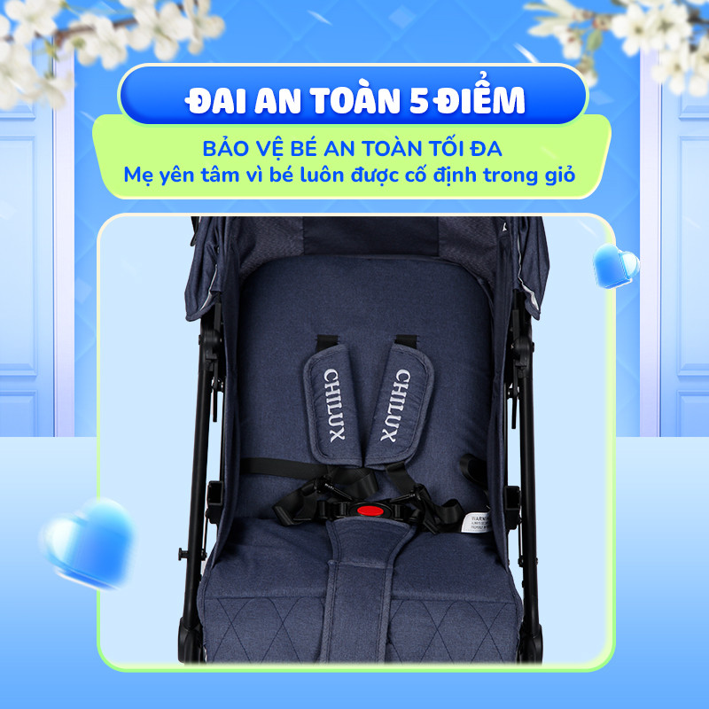 Mô tả Xe đẩy gấp gọn Chilux M02 - Thiết kế khoa học, Tính năng vượt trội - 10