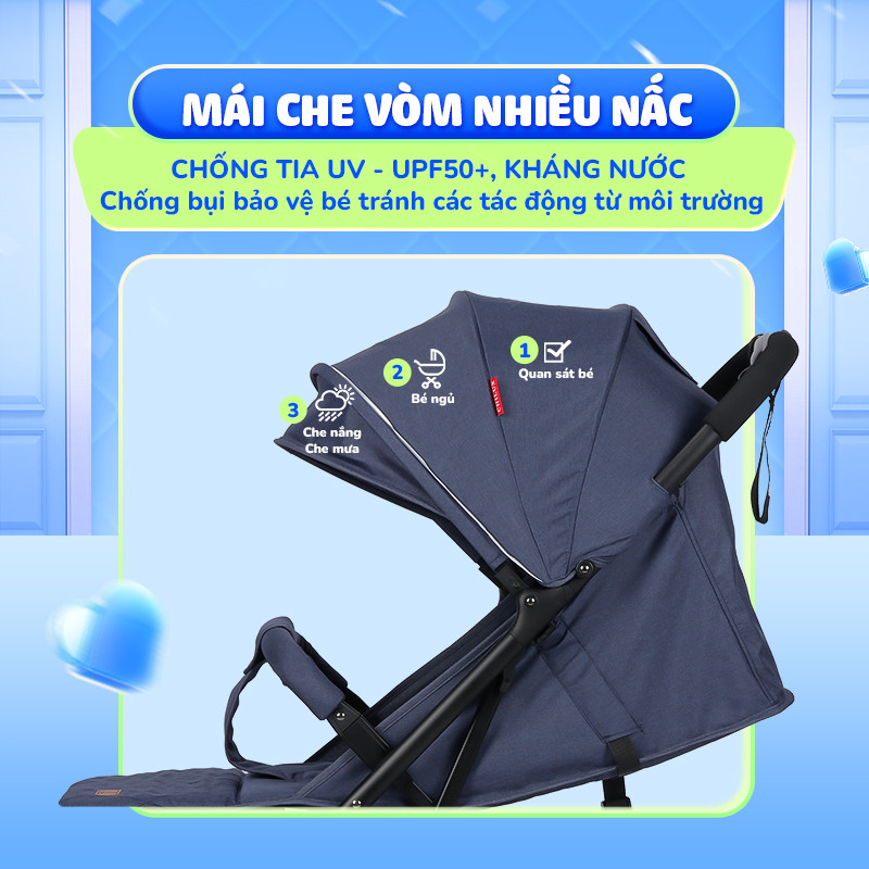 Mô tả Xe đẩy gấp gọn Chilux M02 - Thiết kế khoa học, Tính năng vượt trội - 11