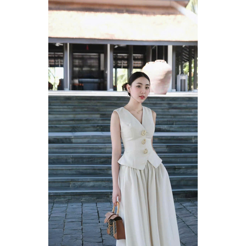 Thời Trang Nữ LASY| Sét Công Sở, Đi Tiệc Ghile Áo Phối Chân Váy Thanh Lịch Sang Trọng P0989