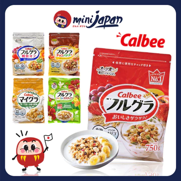 Ngũ Cốc Calbee Ăn Kiêng Giảm Cân Nhật Bản Mix Sữa Chua Sữa Tươi dùng ăn sáng, ăn dặm