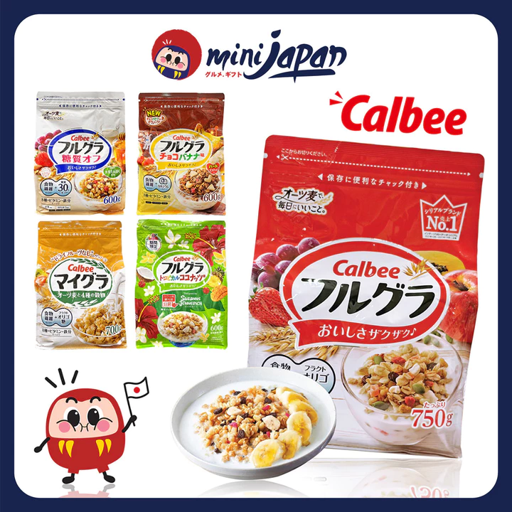 Ngũ Cốc Calbee Ăn Kiêng Giảm Cân Nhật Bản Mix Sữa Chua Sữa Tươi dùng ăn sáng, ăn dặm