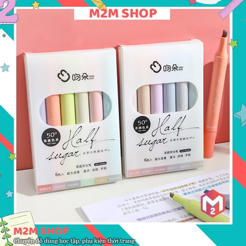 Set bút highlight pastel dạ quang nhiều màu sắc cute dễ thương | Shopee ...