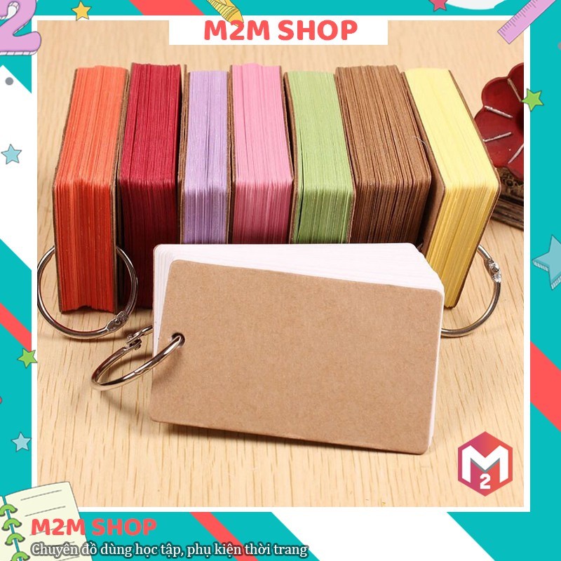Bộ FlashCard Học Từ Vựng Ngoại Ngữ Tiếng Anh Nhật Trung Nhiều Màu (kèm khuyên)