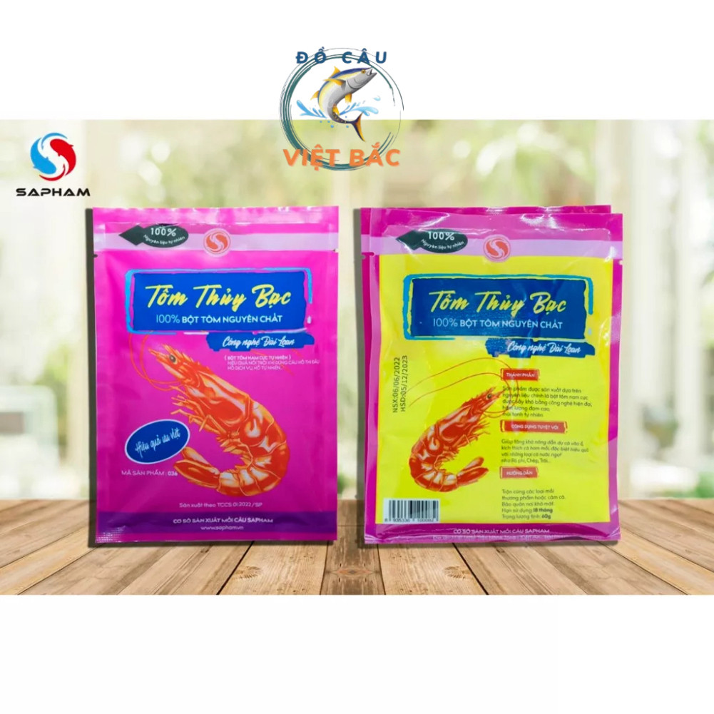[combo 2 gói] Mồi Câu Đài Sa Phạm Tôm Thuỷ Bạc Bột Tôm Nguyên Chất 100% Chuyên Rô Phi Đồ Câu Việt Bắc nakpk1ajasz