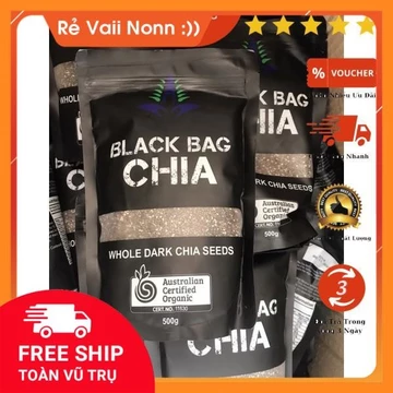 Hạt Chia Úc Organic Chia Seeds Túi Đen BLACK BAG ăn kiêng giảm cân hàng chuẩn đẹp -Chia Đen 500gg