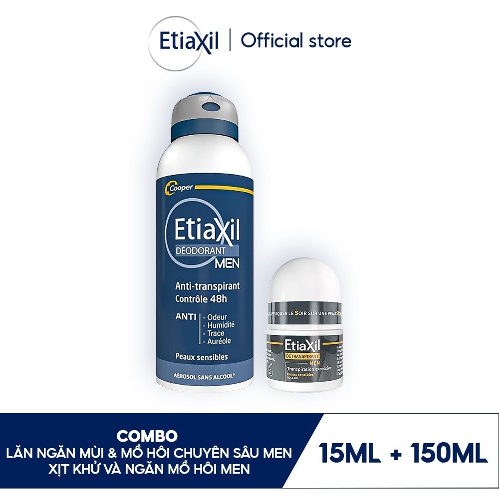 Ảnh Combo xịt khử mùi và ngăn mồ hôi 48h men 150ml & lăn khử mùi và ngăn mồ hôi chuyên sâu men 15ml 3