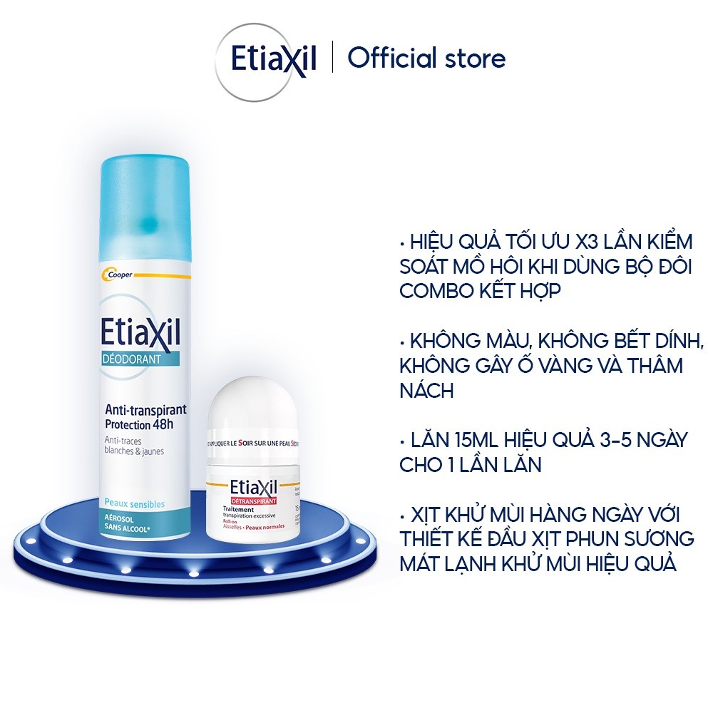 Ảnh Combo Xịt Khử Mùi Tức Thì Etiaxil 150ml và Lăn Khử Mùi Ngăn Mồ Hôi Etiaxil 15ml (nhãn đỏ) 4