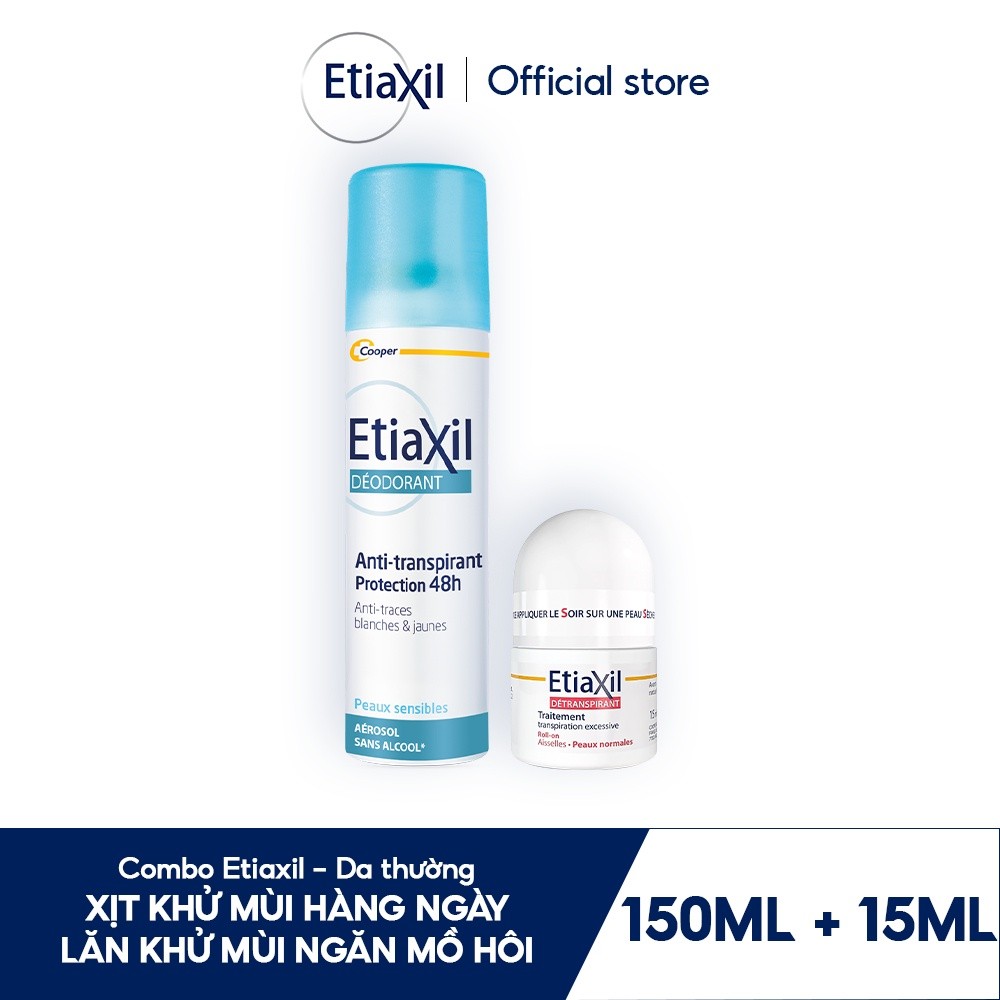 Ảnh Combo Xịt Khử Mùi Tức Thì Etiaxil 150ml và Lăn Khử Mùi Ngăn Mồ Hôi Etiaxil 15ml (nhãn đỏ) 1