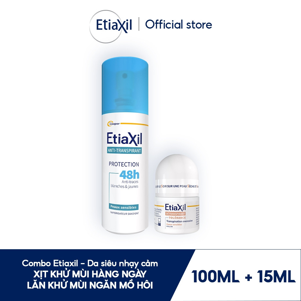 Ảnh Combo Xịt Khử Mùi Tức Thì Etiaxil 100ml và Lăn Khử Mùi Ngăn Mồ Hôi Etiaxil 15ml (nhãn nâu) 1