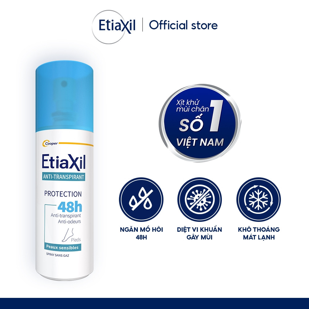 Ảnh Xịt Khử Mùi Và Ngăn Mồ Hôi Dành Cho Chân 48h Etiaxil 100ml 1