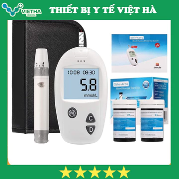 Máy đo đường huyết Sinocare Safe -Accu + 50 que + 50 kim Hàng Chính Hãng