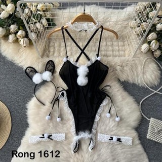 Bộ cosplay thỏ bông trắng gợi cảm xẻ đáy JS52 Đồ ngủ cosplay thỏ bông Bộ ngủ Chị Hằng gợi cảm quyến rũ
