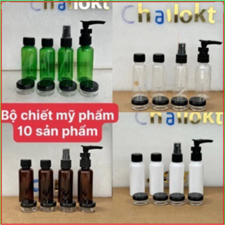 (SET 10sp)_Bộ chiết mỹ phẩm 10 sản phẩm, bộ chiết mỹ phẩm mini. bộ chiết mỹ phẩm đi du lịch SỈ SLL GIÁ TỐT _KCL
