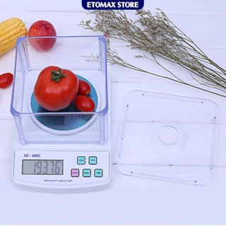 Cân tiểu ly để bàn 500g x 0.01g SF-400C,chính xác tới 1% gram, tặng kèm hộp chắn gió