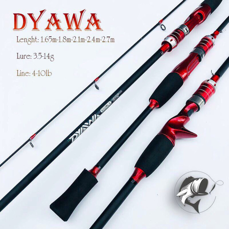 Cần câu lure máy ngang và máy đứng carbon DYAWA đầu bu chống xoắn nakijahgfd59kjla
