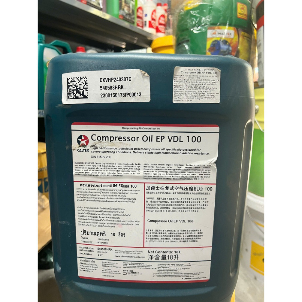 Dầu Chuyên Dùng Cho Máy Nén Khí Piston Caltex Compressor Oil EP VDL 100 ...