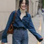 Áo sơ mi denim tay dài dáng rộng phong cách HONGKONG, Áo somi jean xanh đậm dáng rộng kiểu basic dễ phối đồ (HC31)