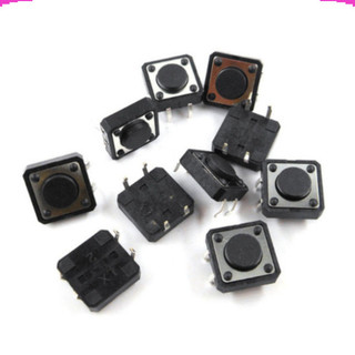 [Giá sỉ] (20C) Nút nhấn 12x12mm 4 chân cắm đứng cao 4.3 - 20mm