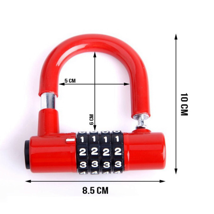 Ổ khoá số, Khoá 4 số chữ U HD loại cao cấp, An toàn chống trộm, Bảo mật cao, Có thể thay đổi mật mã rất an toàn ntt95