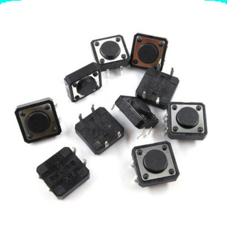 [Ưu đãi] (20 cái) Nút nhấn 12x12mm 4 chân cắm đứng cao 4.3 - 20mm