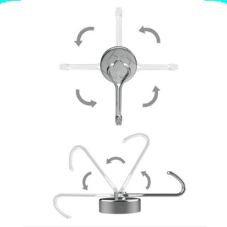 Nam châm đất hiếm móc treo quay 360 độ, lực từ siêu mạnh, mạ niken màu bạc sáng không gỉ