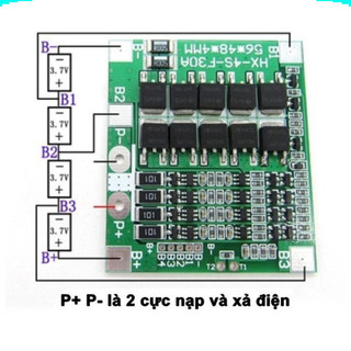 Mạch BMS 4S bảo vệ pin lithium, pin sắt chân hàn 30A