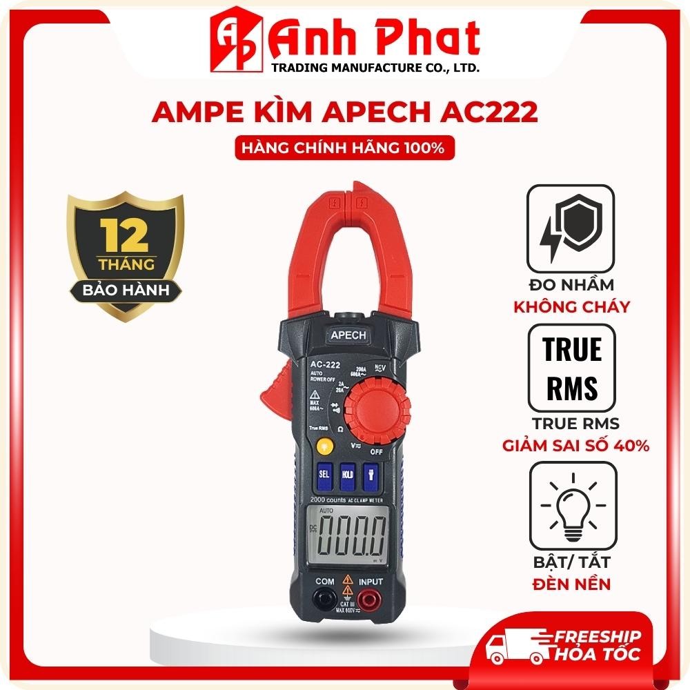 [Chống Cháy Đo nhầm] Ampe Kìm Điện Tử APECH AC222/233 TrueRMS Chính Xác, Nhỏ Gọn Bỏ Túi - Anh Phát