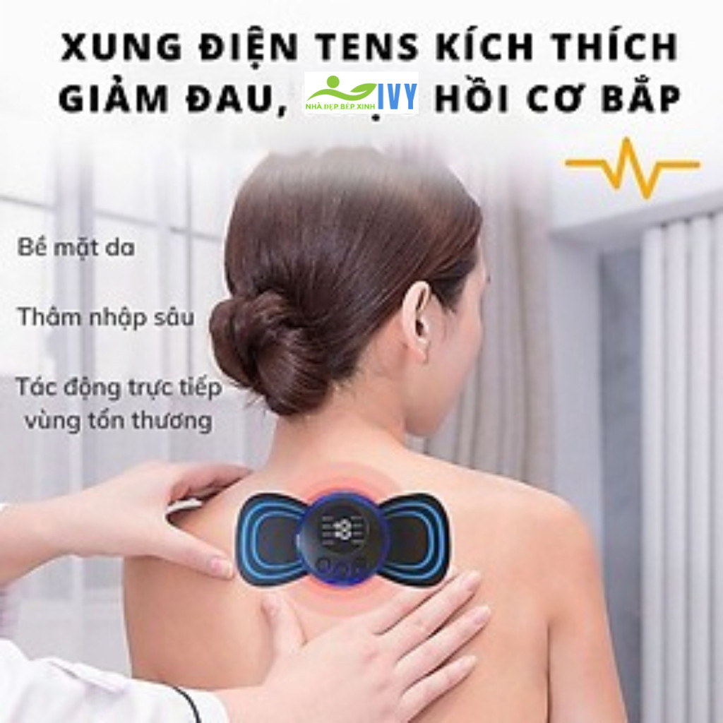 Máy massage cổ vai gáy xung điện - miếng dán massage mini sung điện toàn thân