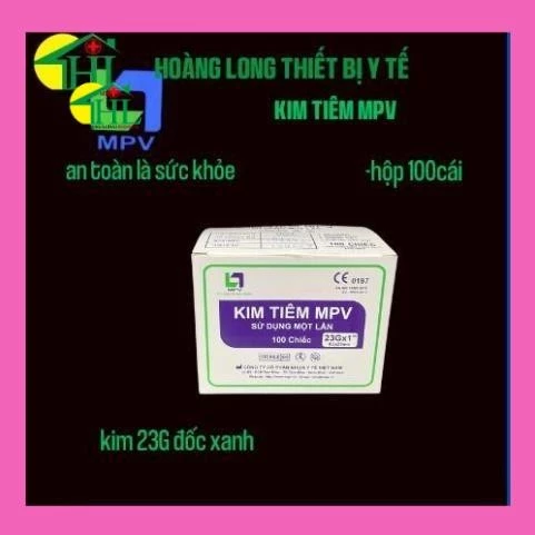 Hộp 100 cái Kim tiêm 18G, 20G, 23G kim lấy thuốc pha thuốc tiêm chích lấy máu MPV